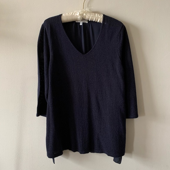 Ellen Tracy Tops Ellen Tracy Navy Blue Knit Top 34 Sleeve Xl A4
